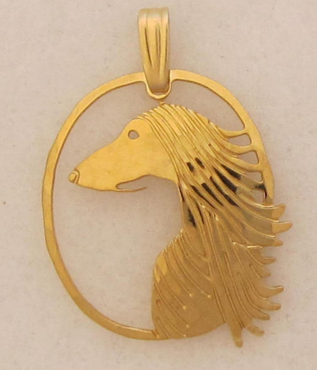 Afghan Hound Head Pendant by Touchstone Dog Designs // Afghan Hound Jewelry // Dog Breed Jewelry