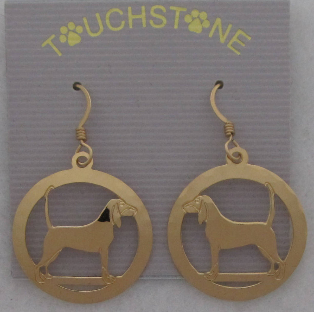 Black and Tan Coonhound Earrings by Touchstone Dog Designs // Black and Tan Coonhound Jewelry  // Dog Breed Jewelry for People