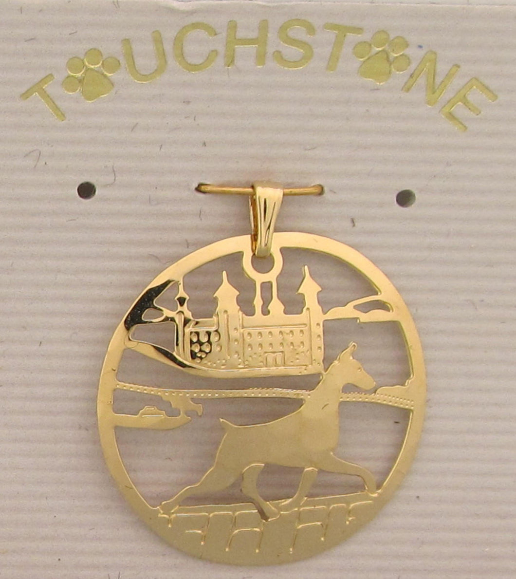 Doberman Pinscher Scene Pendant by Touchstone Dog Designs // Doberman Pinscher Jewelry / Dog Breed Jewelry // AKC Breed Jewelry