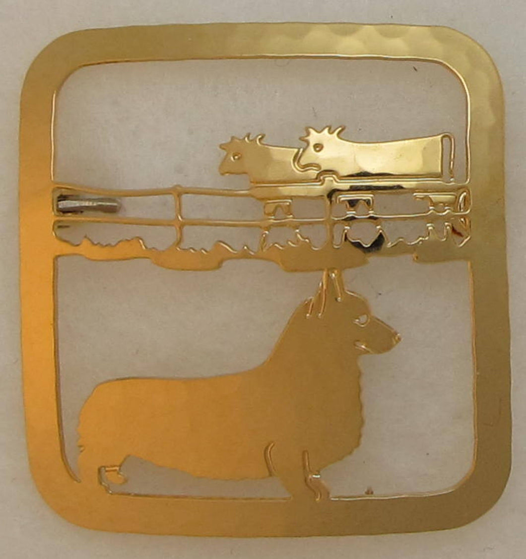 Pembroke Welsh Corgi Locking Back Pin  // Touchstone Dog Designs // Pembroke Welsh Corgi Jewelry // Dog Breed Jewelry // AKC Breed Jewelry