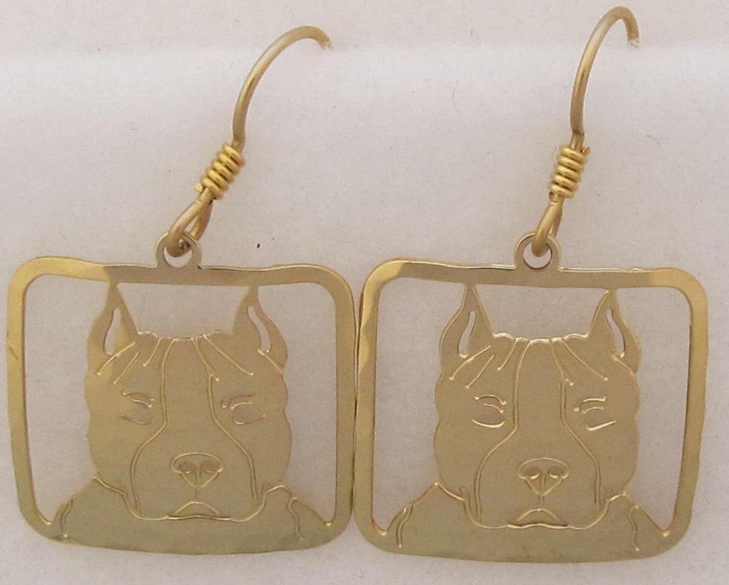 American Staffordshire Terrier Earrings by Touchstone Dog Designs // American Staffordshire Terrier Jewelry // Dog Breed Jewelry