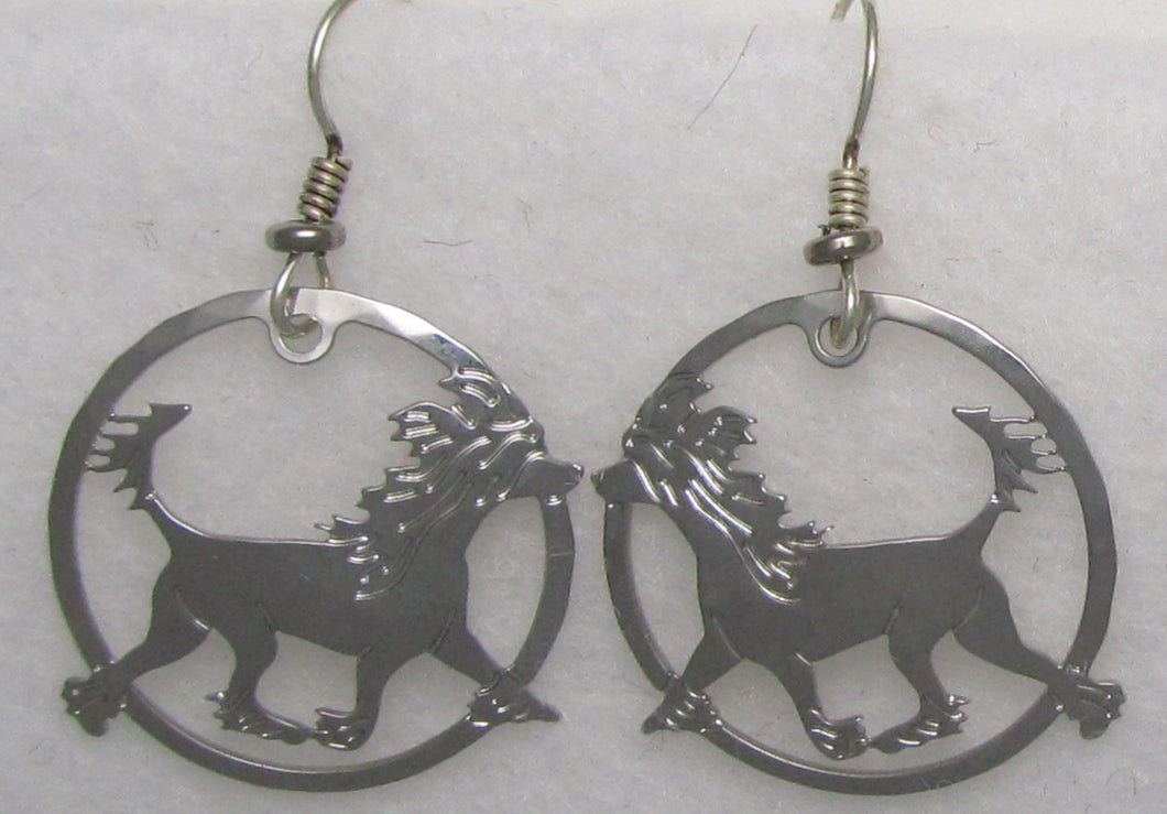 Chinese Crested Earrings by Touchstone Dog Designs // Chinese Crested Jewelry  // Dog Breed Jewelry // AKC Breed Jewelry