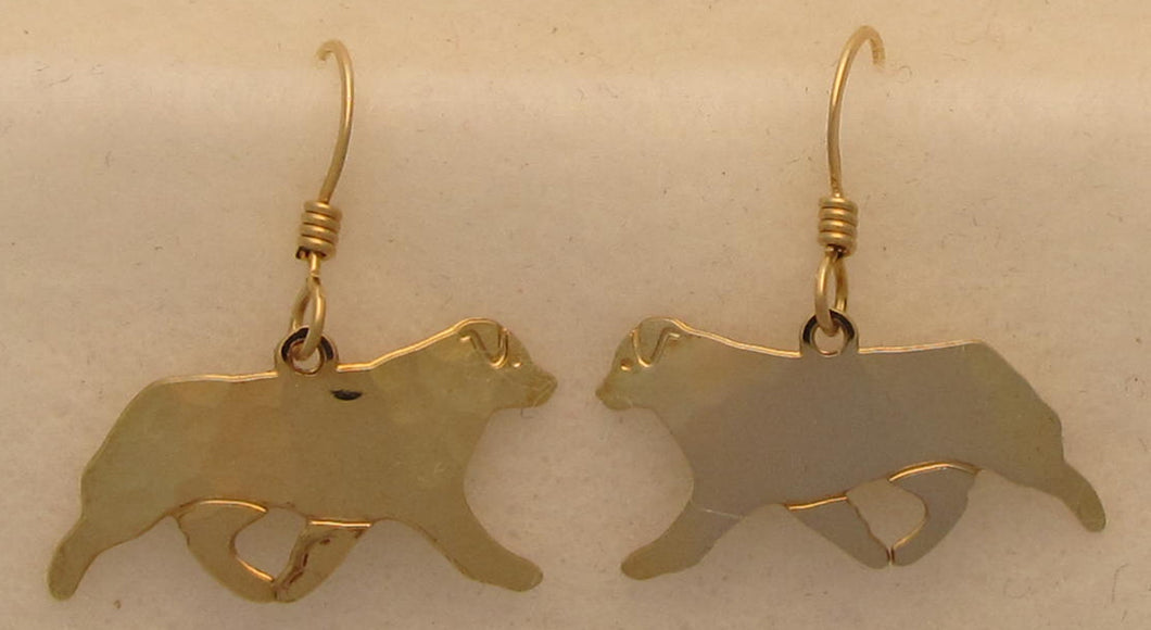 Australian Shepherd Silhoutte Earrings by Touchstone Dog Designs // Australian Shepherd Jewelry  // Dog Breed Jewelry