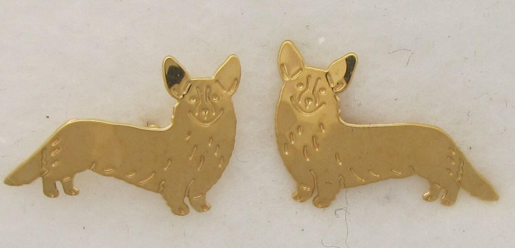 Cardigan Welsh Corgi Post Earrings by Touchstone Dog Designs // Cardigan Welsh Corgi Jewelry  // Dog Breed Jewelry // AKC Breed Jewelry
