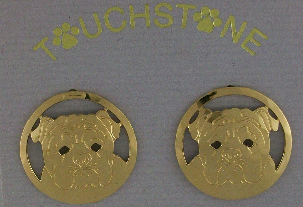 Bulldog Face Post Earrings by Touchstone Dog Designs // Bulldog Jewelry // Dog Breed Jewelry // AKC Breed Jewelry
