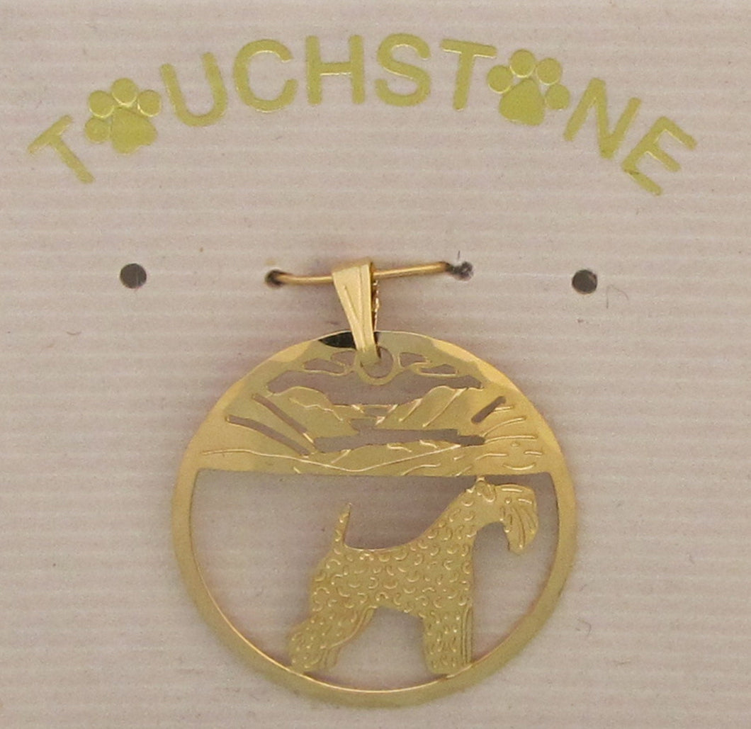 Kerry Blue Terrier Pendant by Touchstone Dog Designs // Kerry Blue Terrier Jewelry //  AKC Breed Jewelry