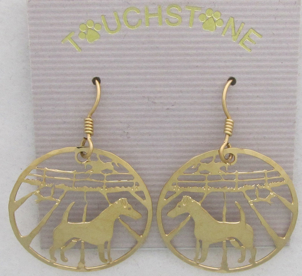Fox Terrier Smooth Scene Earrings by Touchstone Dog Designs // Smooth Fox Jewelry / Dog Breed Jewelry // AKC breed Jewelry